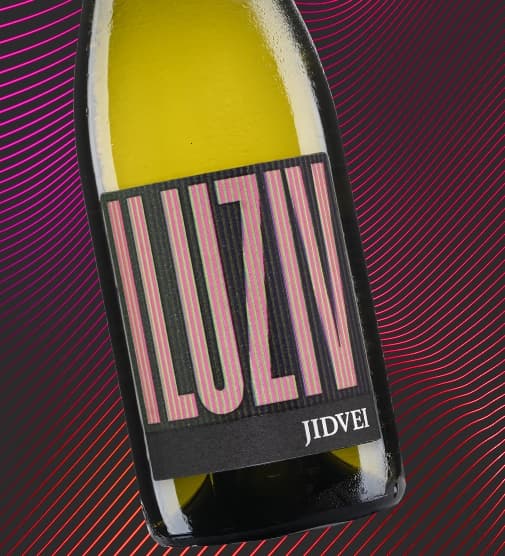 Eticheta Iluziv · varianta roz, Jidvei, produsă de Flexo